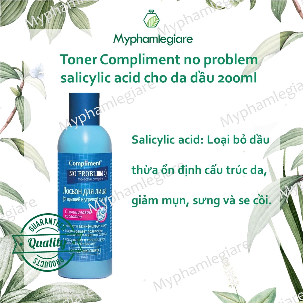 Toner Compliment no problem salicylic acid cho da dầu 200ml