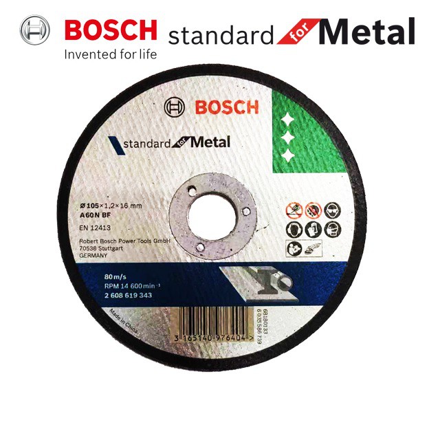 [CHÍNH HÃNG] Đá Cắt Bosch - 2608619343, 105x1.2x16mm (sắt) (Mới), Giá Đại Lý Cấp 1