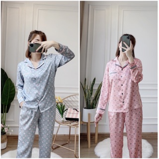 Bộ pyjama lụa satin LV