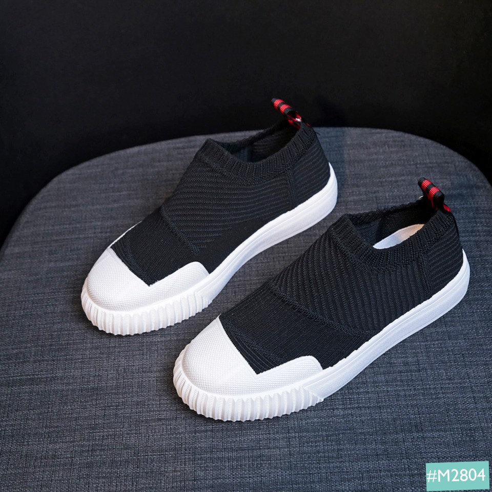 Giày Lười Nữ Kiểu Dáng Thể Thao Cổ Chun MINSU M2804, Slip On Bata Sneaker Hàn Quốc Cổ Chun Cho Bạn Nữ Thích Tối Giản | BigBuy360 - bigbuy360.vn