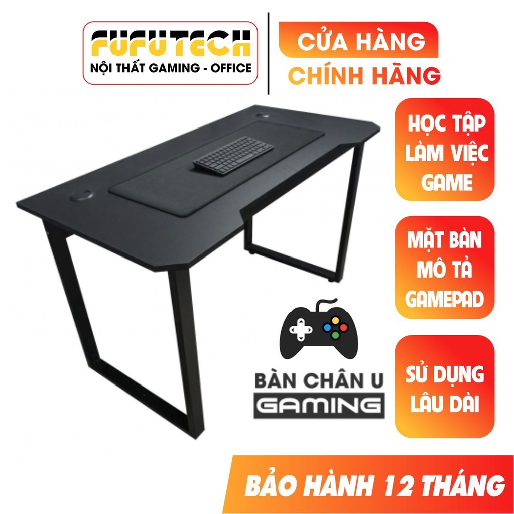 Bàn Gaming, Bàn Chữ U Mặt Gỗ Mdf Fufutech Chắc Chắn, Kích Thước 120x60 Cm Dùng Để Máy Tính Làm Việc, Chơi Game, Học Tập