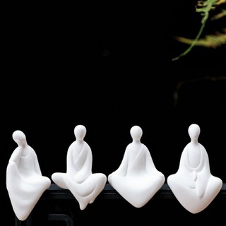 TƯỢNG THIỀN SƯ VÔ DIỆN AN NHIÊN GỐM SỨ TRẮNG