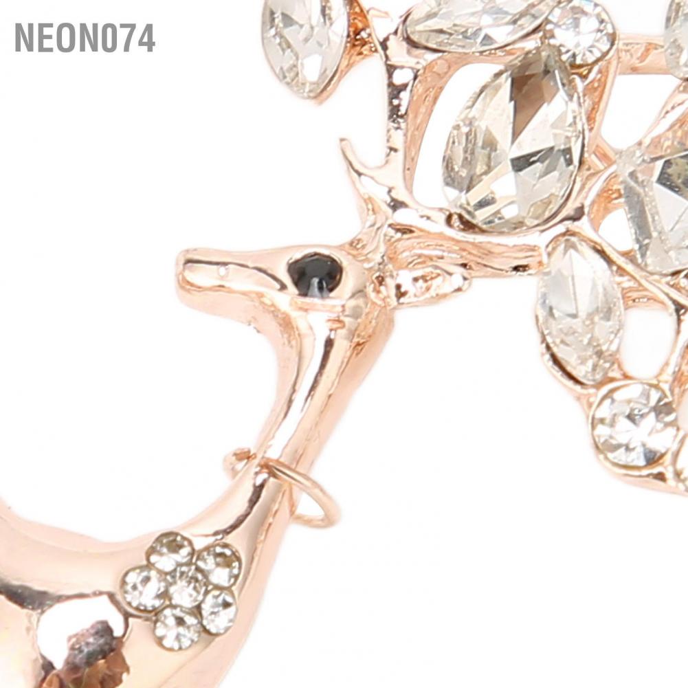 Neon074 Neon074 Deer Brooch Alloy Men Đàn ông Động vật Kỳ nghỉ Trâm cài Pin Rhinestone Corsage cho Ngày kỷ niệm sinh nhật
