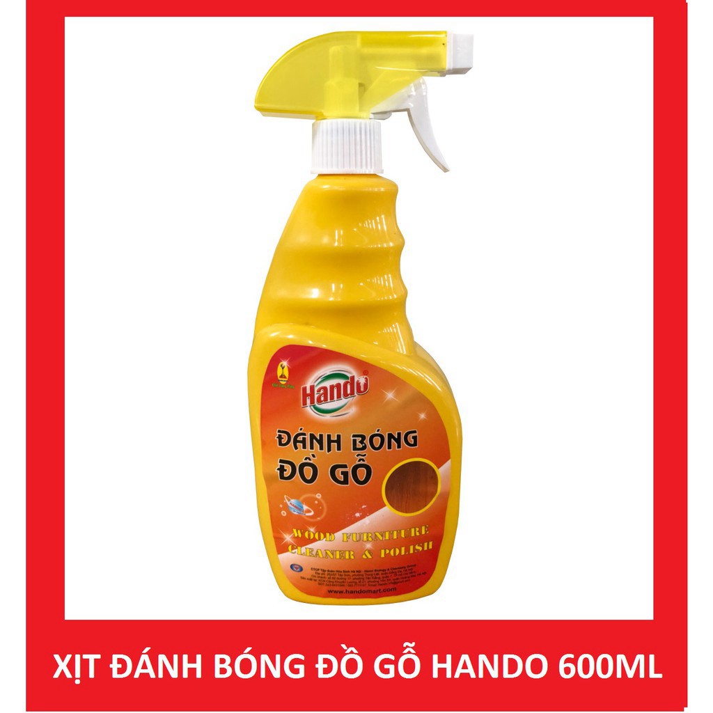 (ĐÁNH BÓNG ĐỒ GỖ) Chai xịt làm sạch và đánh bóng đồ gỗ Hando 600ml