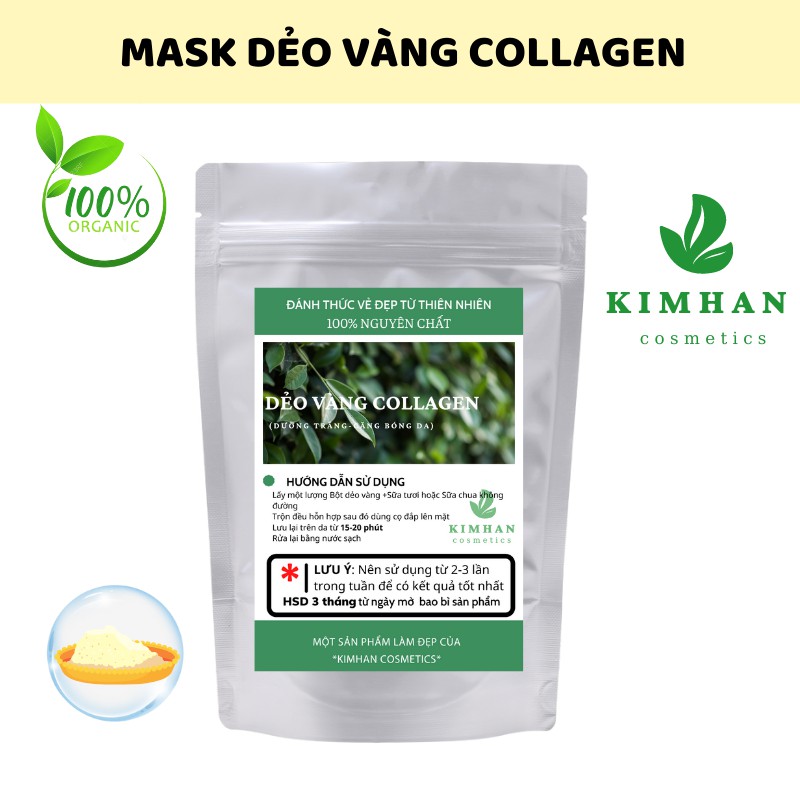 Bột mặt nạ Mask Dẻo Vàng collagen handmade