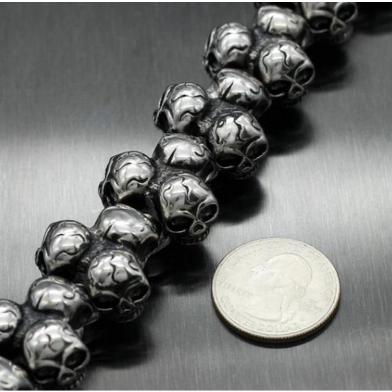 Vòng Tay Thời Trang Hình Đầu Lâu Phong Cách hip hop Cổ Điển Cho Nam