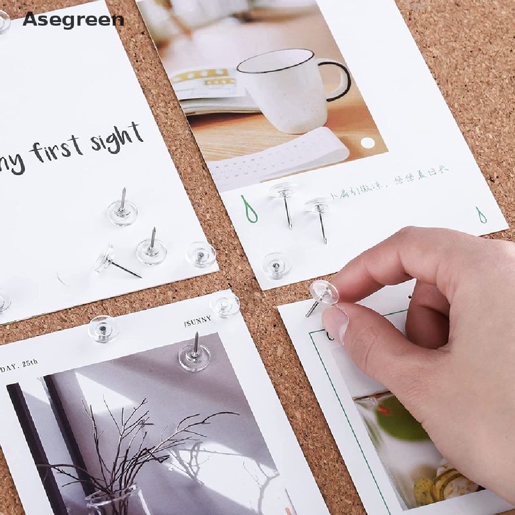 Set 50 Ghim Bản Đồ Trong Suốt Nhiều Kiểu Dáng Dùng Trang Trí