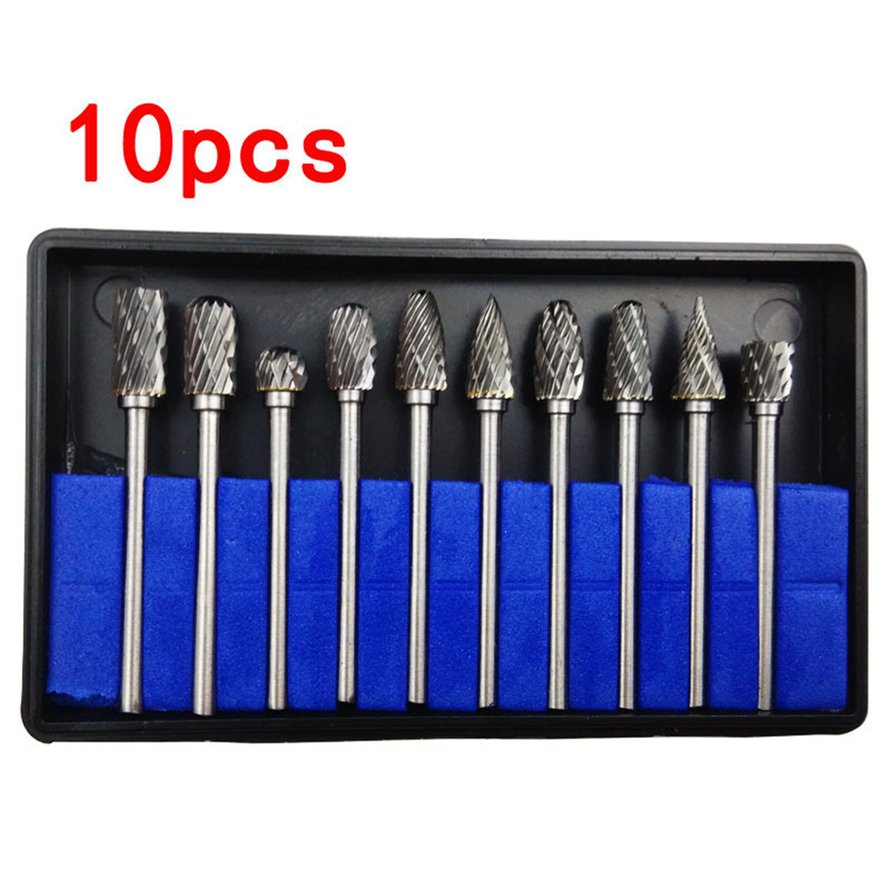 [Hàng mới về] Set 10 mũi khoan nha khoa bằng thép vonfram cacbua 3mm 1209