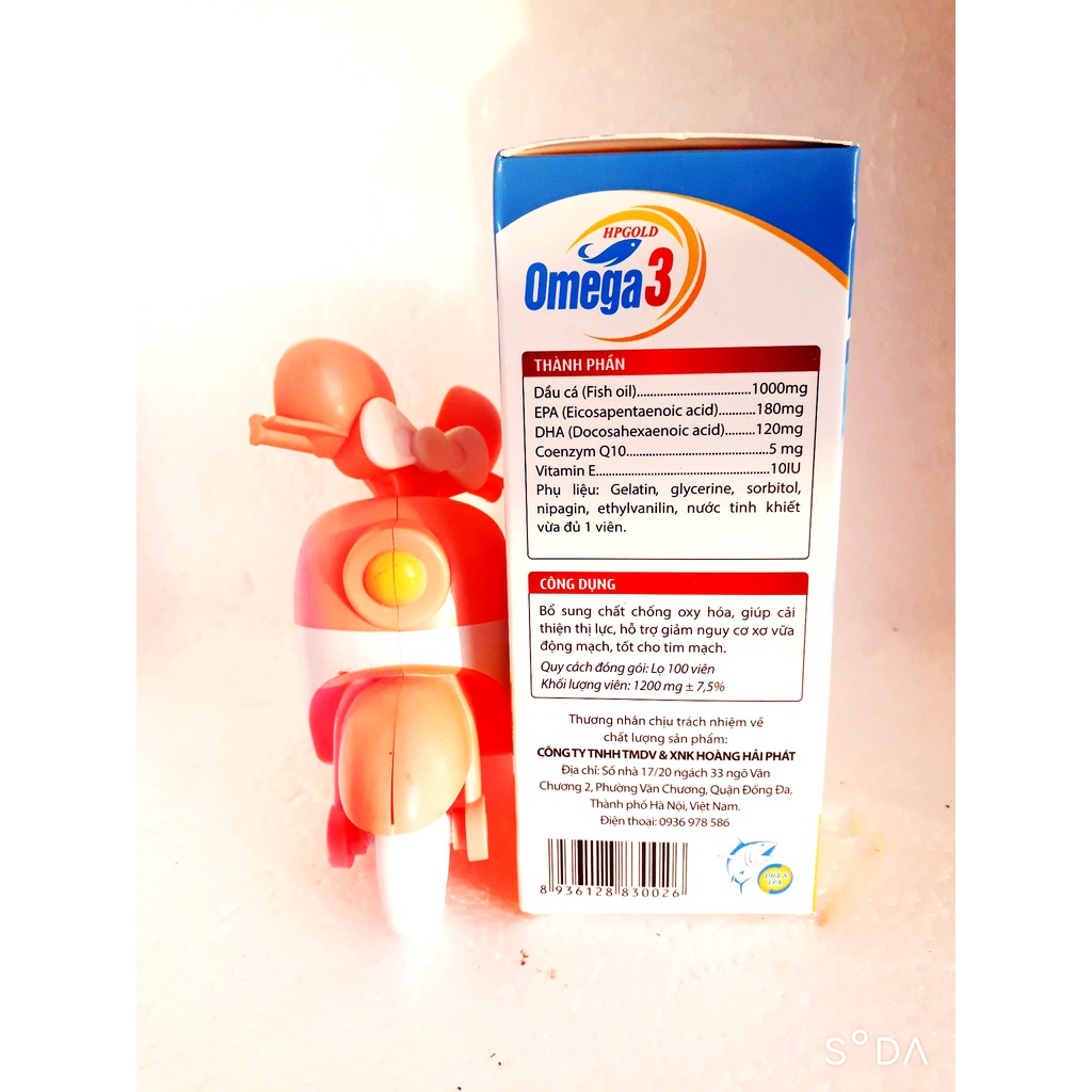 Viên dầu cá Omega 3, giúp cải thiện thị lực, hỗ trợ giảm nguy cơ xơ vữa động mạch, tốt cho tim mạch