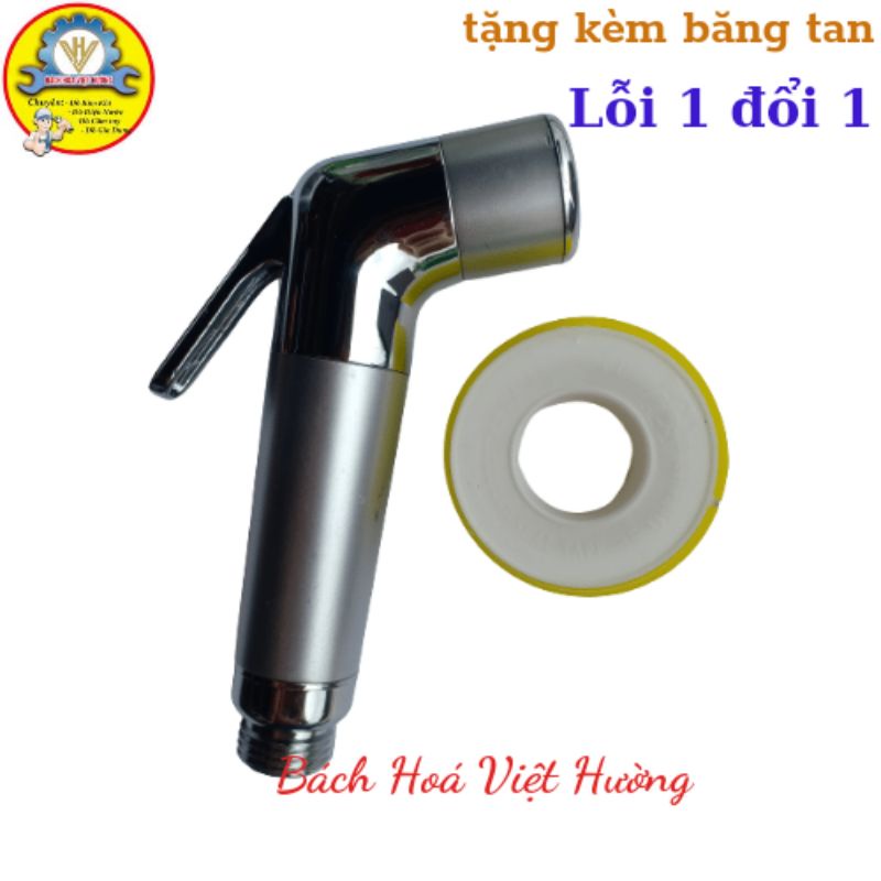 Đầu vòi xịt vệ sinh, toilet 3 khoang mạ crom cao cấp loại 1 (tặng kèm 1 cuộn băng tan)