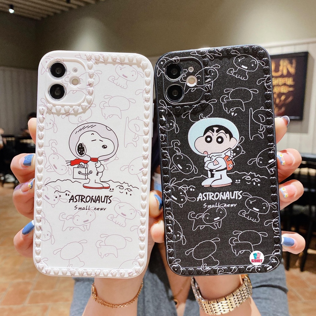Ốp Điện Thoại TPU Dẻo Họa Tiết Cậu Bé Bút Chì/ Phi Hành Gia Cho iPhone 13 12 11 Pro Max Mini XS XR X 8 7 6 6S Plus + SE 2020