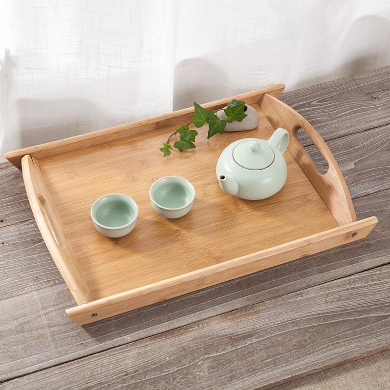 Khay gỗ tre đựng trà / trái cây đa năng tiện dụng