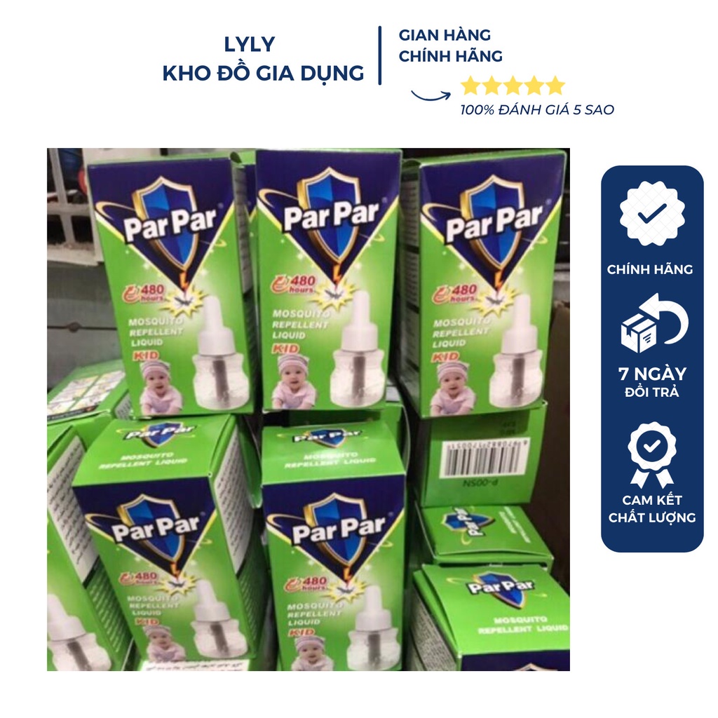 TINH DẦU ĐUỔI MUỖI PARPAR VỎ MÀU XANH DÙNG TRONG 480H KHÔNG ĐỘC HẠI
