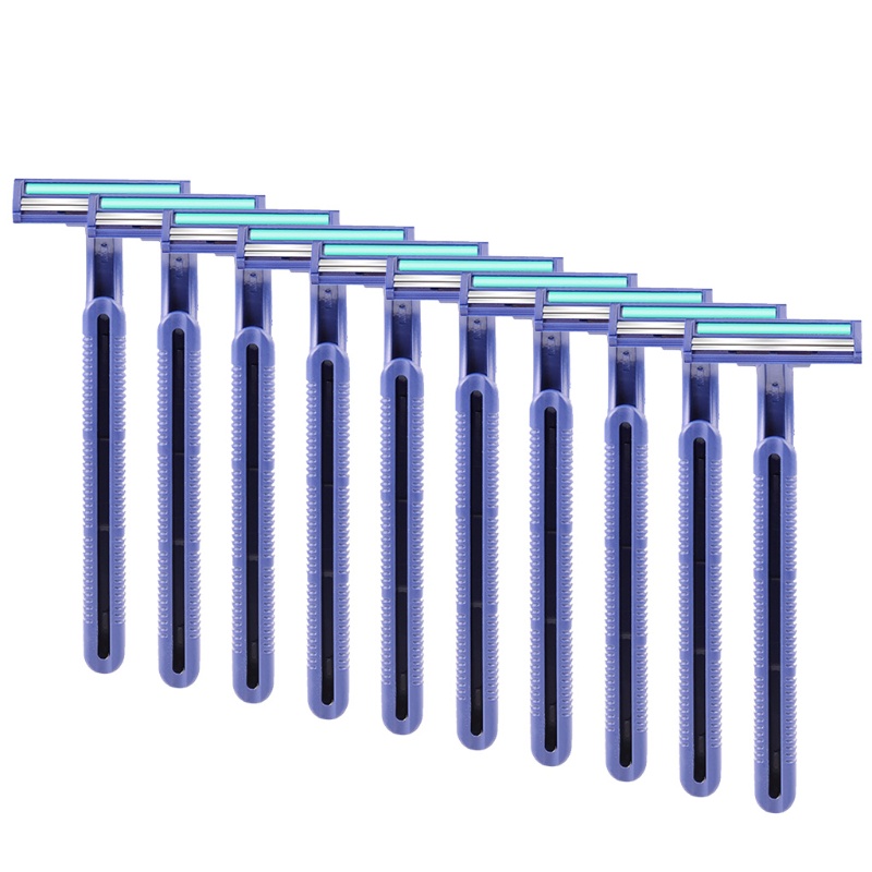 Set 10 Lưỡi Dao Cạo Râu Hai Đầu Bằng Thép Không Gỉ Sử Dụng Một Lần