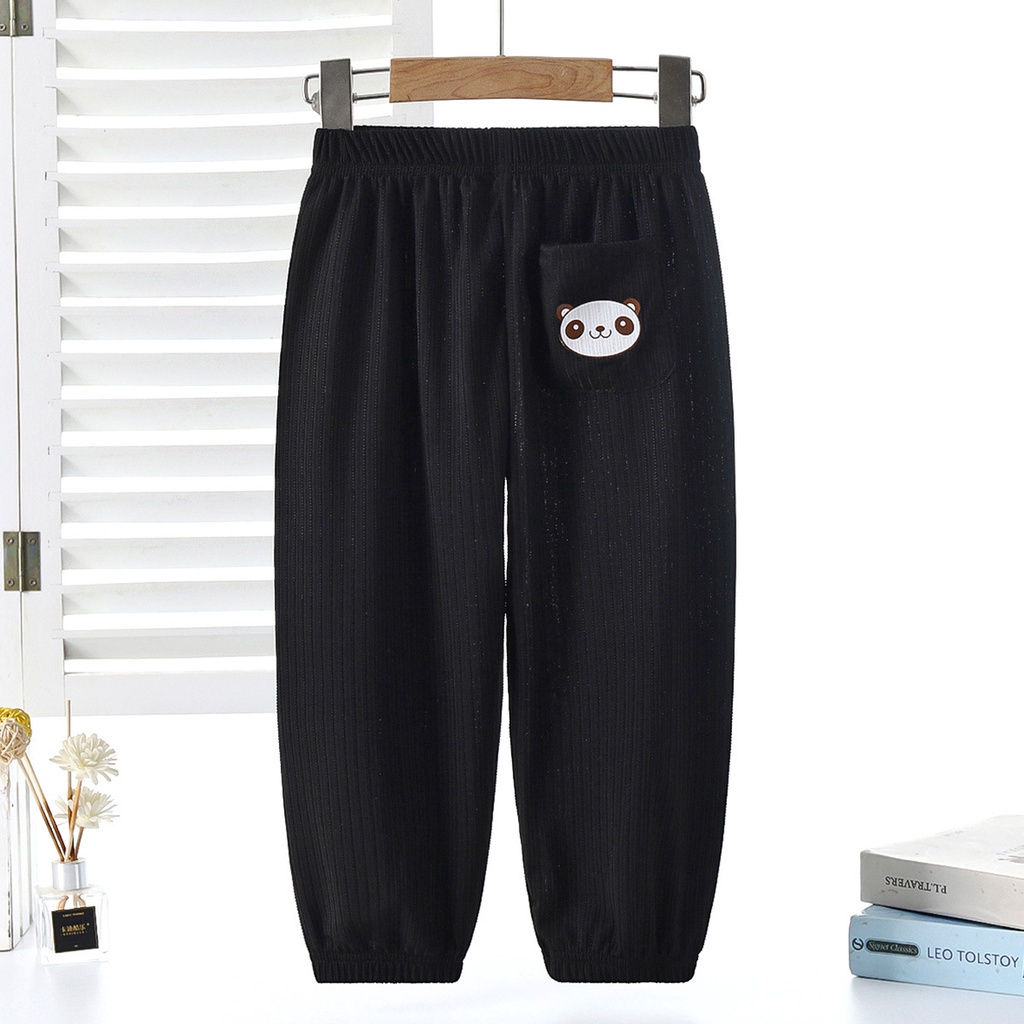 Quần Dài Vải Trơn Thoáng Khí Chống Muỗi Họa Tiết Hoạt Hình Cho Bé