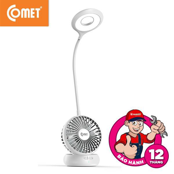 Đèn bàn sạc pin tích điện COMET LED chống cận kèm quạt đa năng CT176