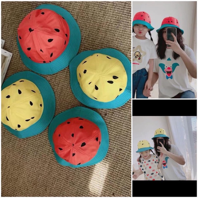 Nón dưa hấu mẹ và bé