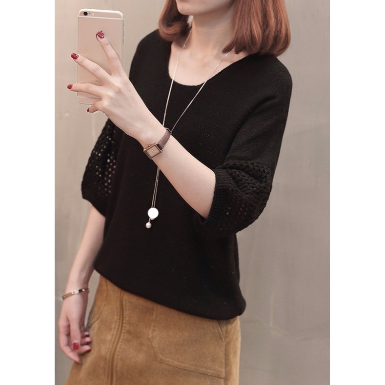 Áo len mỏng nữ, áo len mỏng form rộng tay lỡ, chất len mềm mịn, thích hợp mùa xe lạnh, hàng nhập Quảng Châu | BigBuy360 - bigbuy360.vn