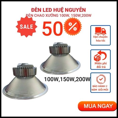 Đèn Led Chao Xưởng Công Nghiệp 150W- 200W , Đèn Pha Led Nhà Xưởng Ánh Sáng Trắng