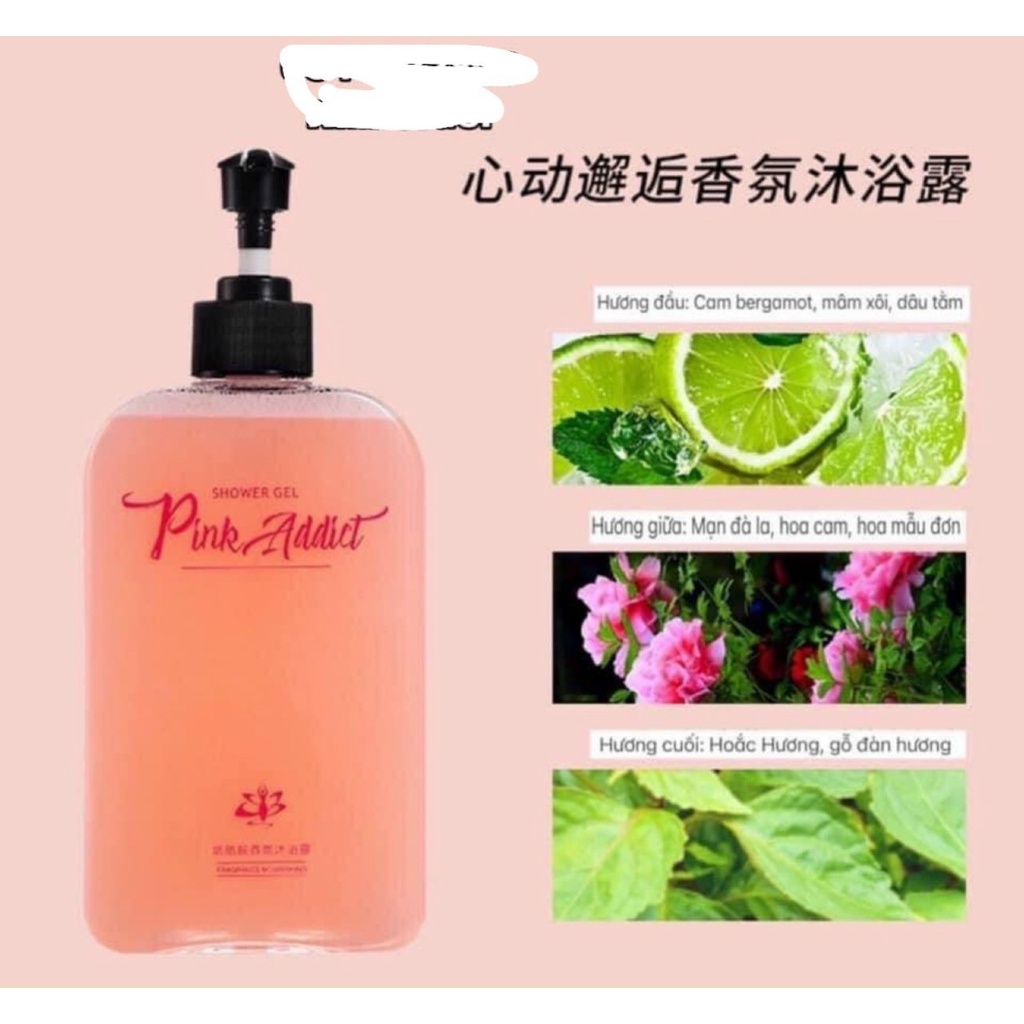 PVN35789 Hộp sữa tắm nước hoa Pink Addict nhũ hồng đỏ T2