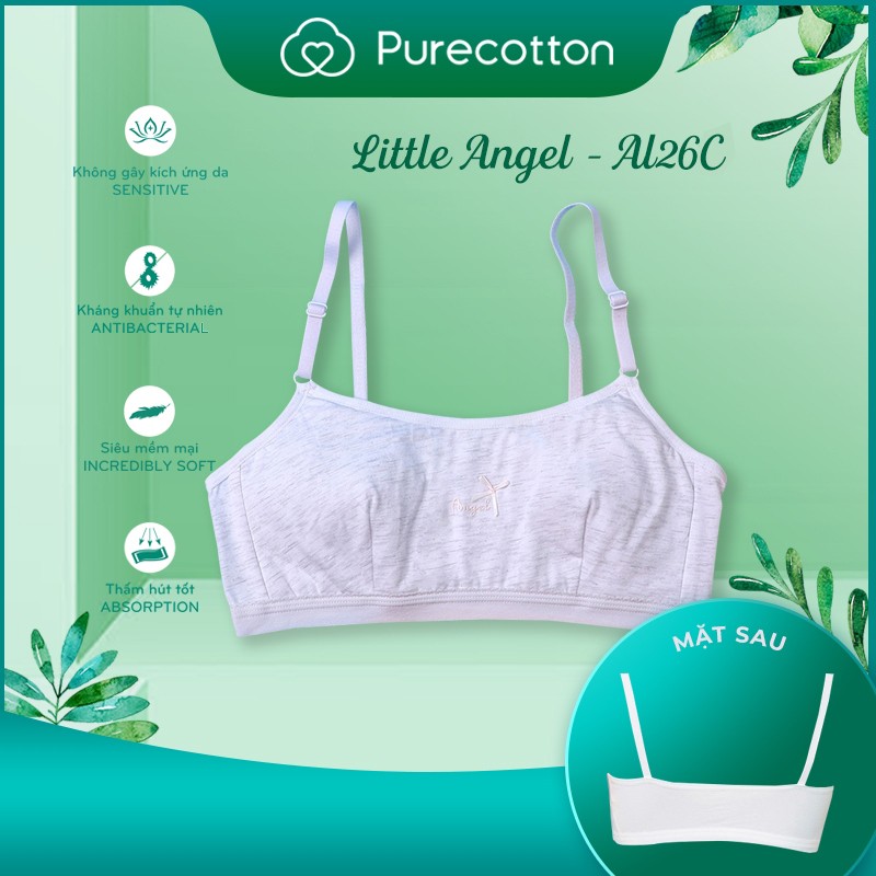 Áo lá học sinh Purecotton cho bé gái mới lớn chất liệu cotton cao cấp kiểu dáng chui đầu không đệm PC002 | BigBuy360 - bigbuy360.vn