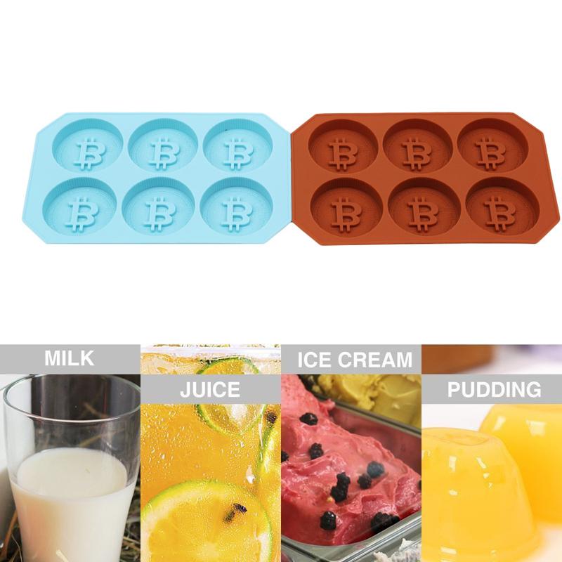 Khuôn Silicone Làm Bánh, Socola Hình Đồng Tiền Bitcoin