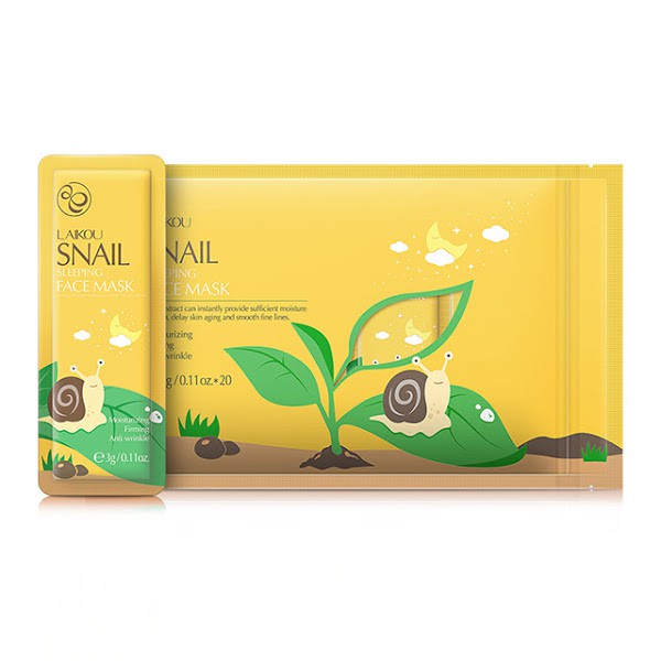 [Hàng mới về] Set 20 mặt nạ ngủ ốc sên Laikou giảm nếp nhăn se khít lỗ chân lông làm mịn da
