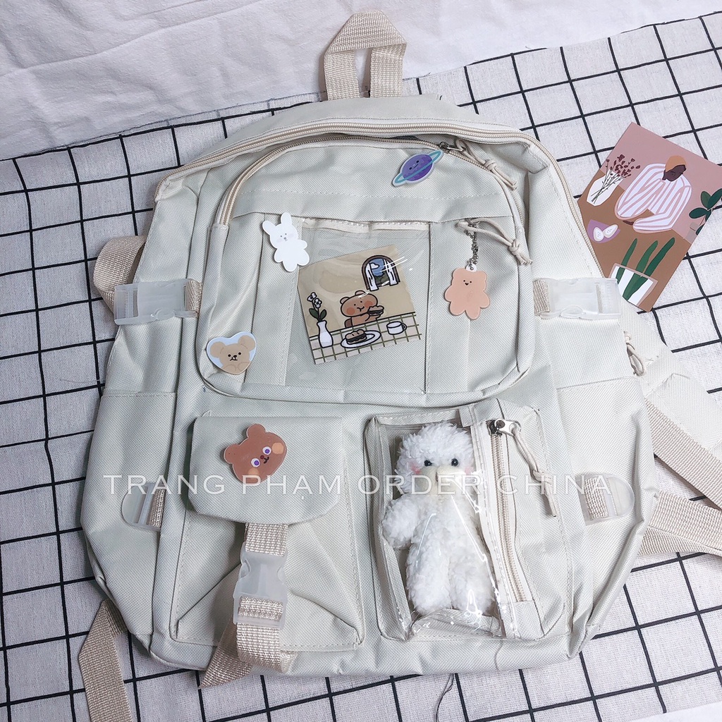 Balo Nữ Đi Học Ulzzang Thời Trang Giá Rẻ, Chống Thấm Nước Màu Pastel Xinh Xắn