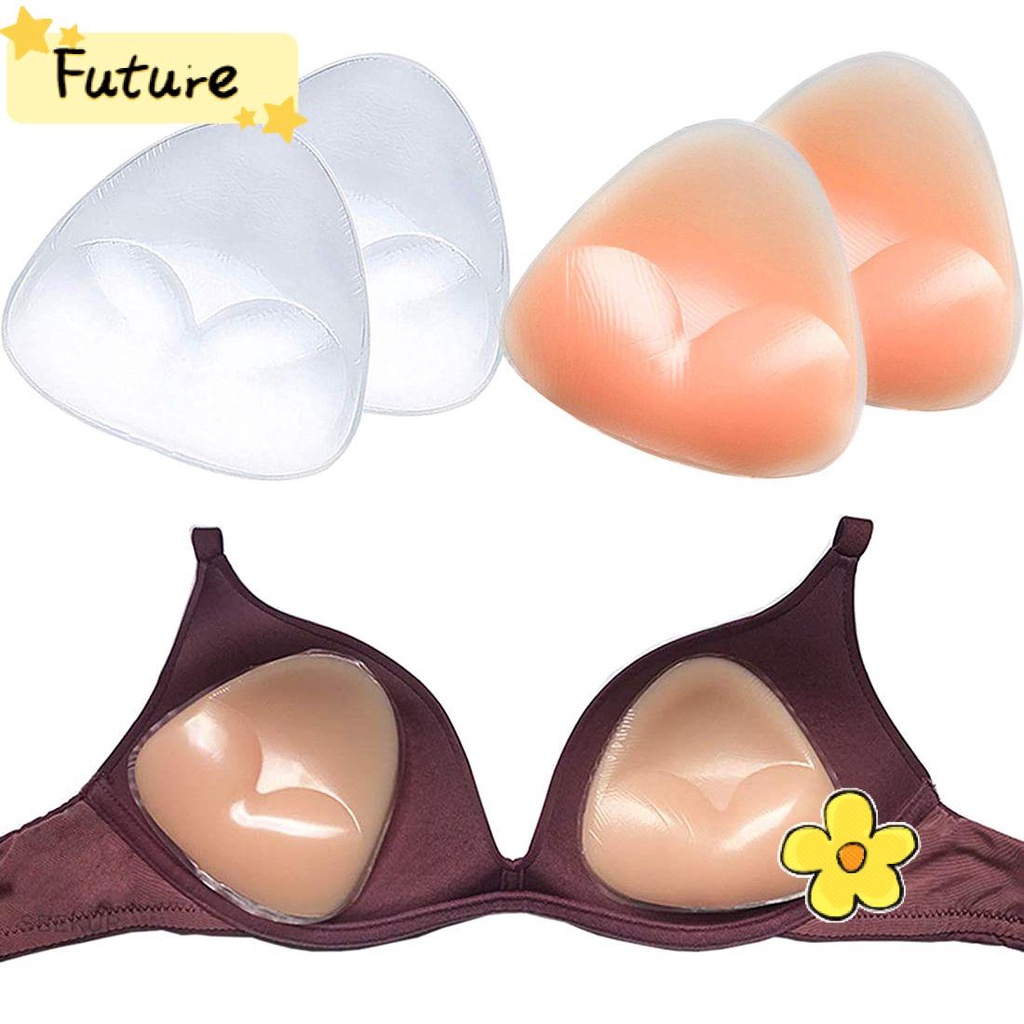FUTURE Woman Women Bra Insert Pad Silicone Chest Pads Bra Cup Thicker Sexy Nipple Cover Stickers Fashion Bikini Bra Push Up Padded Silicone Pads
