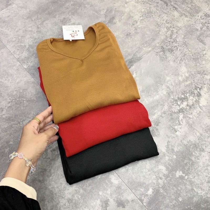 [ Mã FAMAYWA2 giảm 10K đơn 50K] Đầm nữ cổ tim dài tay dáng rộng vải len tăm xẻ tà | BigBuy360 - bigbuy360.vn