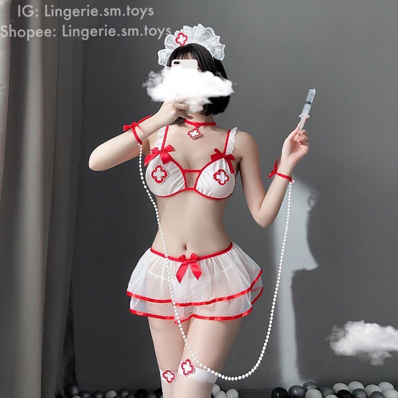 Cosplay Y Tá + Nhiều Phụ Kiện Đi Kèm Set Siêu Xinh | Cosplay Sexy | Hoá Trang Gợi Cảm | Trang Phục Nội Y Gợi Cảm | BigBuy360 - bigbuy360.vn