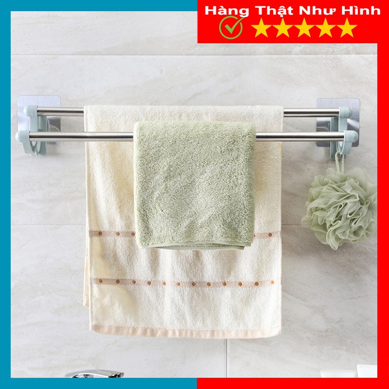 Thanh Treo Khăn Dán Tường Nhà Tắm Bằng Inox Dài 55CM Chắc Chắn Không Cần Khoan Mã 129