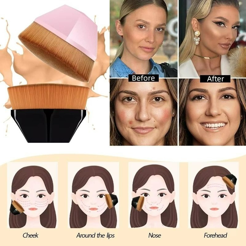 Cọ Trang Điểm Cán Ngắn Hình Lục Giác