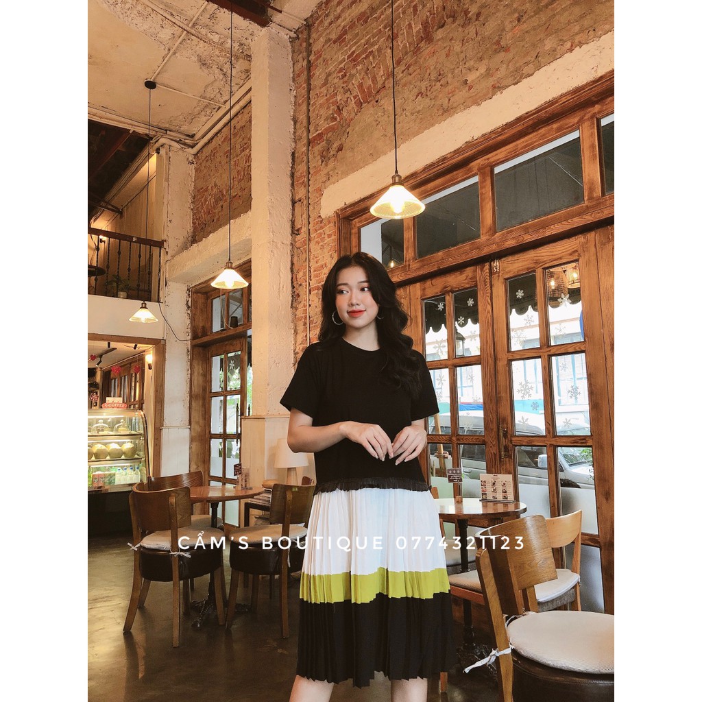 Váy thun dáng xuông phối chất lụa màu sắc , váy xếp ly 3 tầng thoáng mát mềm mịn phù hợp sinh hoạt hàng ngày | BigBuy360 - bigbuy360.vn