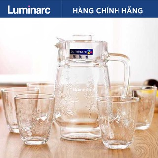 Bộ bình cốc Luminarc Tivoli 7 chi tiết L3297 dùng bàn ăn, phòng khách, chống xước, chống bám màu