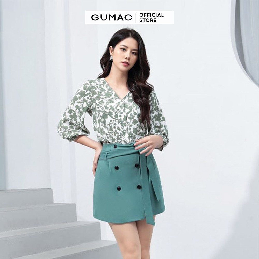 [Mã WABRGU152 giảm 10% tối đa 50k đơn từ 250k] Chân váy nữ chữ A phối nút VA10205 GUMAC | BigBuy360 - bigbuy360.vn