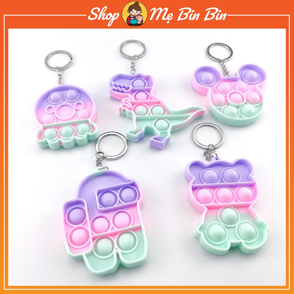 Móc khóa đồ chơi mini giúp giảm căng thẳng - Đồ chơi bấm nút bằng ngón tay được làm từ silicon giảm stress