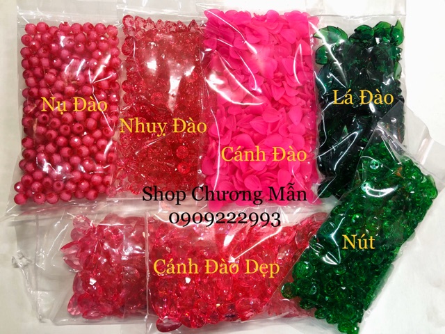 Combo NVL Pha Lê Nhựa Làm Hoa Đào[Tiết Kiệm]