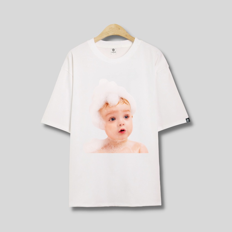 Áo thun nam nữ thời trang unisex 100% cotton áo phông tay lỡ in hình bé xà bông ADLV