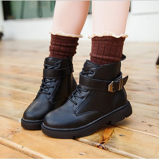 Giày thể thao bé trai và bé gái cao cổ da dây đai E003 (sz27-37)