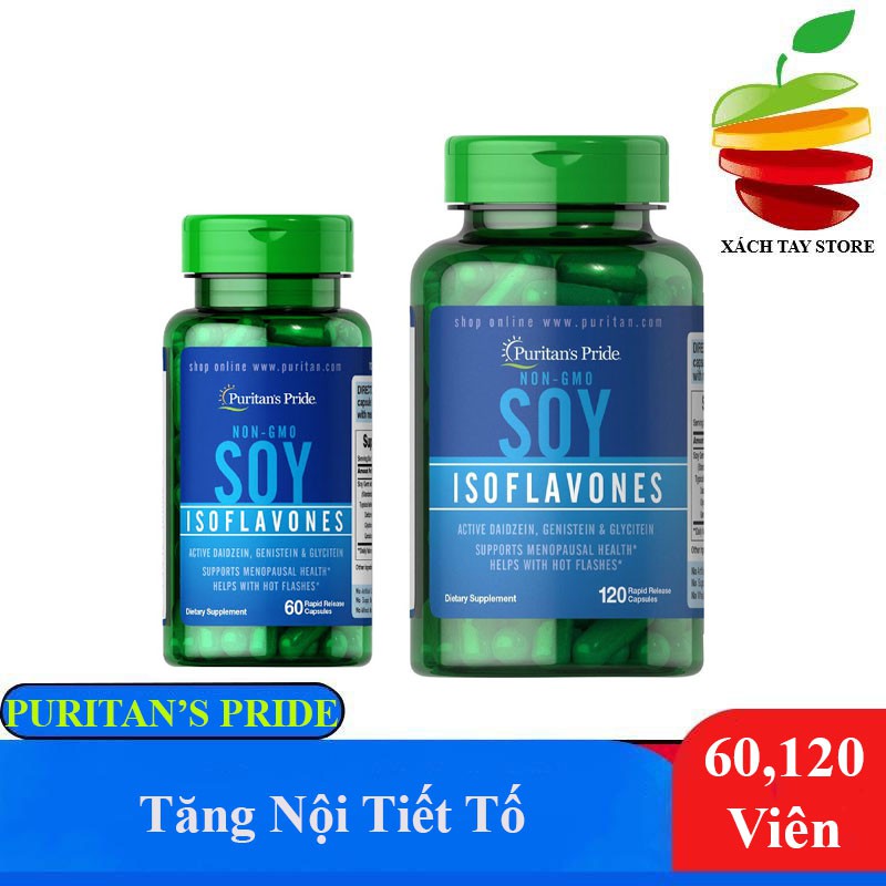 Viên Uống Tăng Nội Tiết Tố Nữ SOY ISOFLAVONES Puritan's Pride - 60/120 Viên