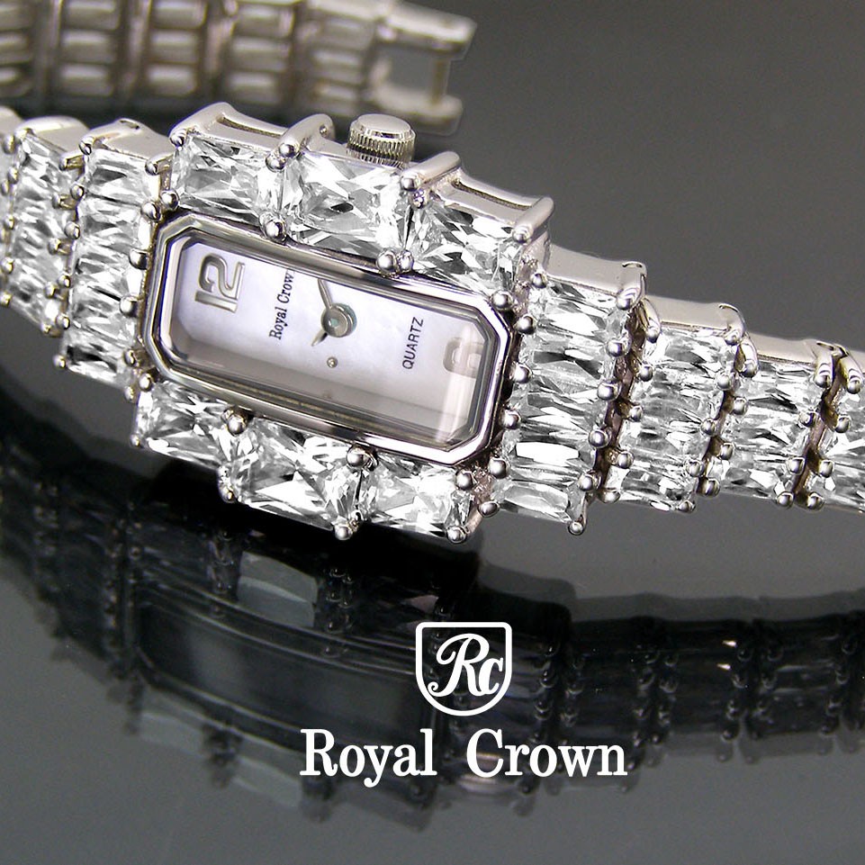 Đồng Hồ Nữ Chính Hãng Royal Crown 3612 Jewelry Dây Kim Loại Đính Đá Chống Nước Chống Xước