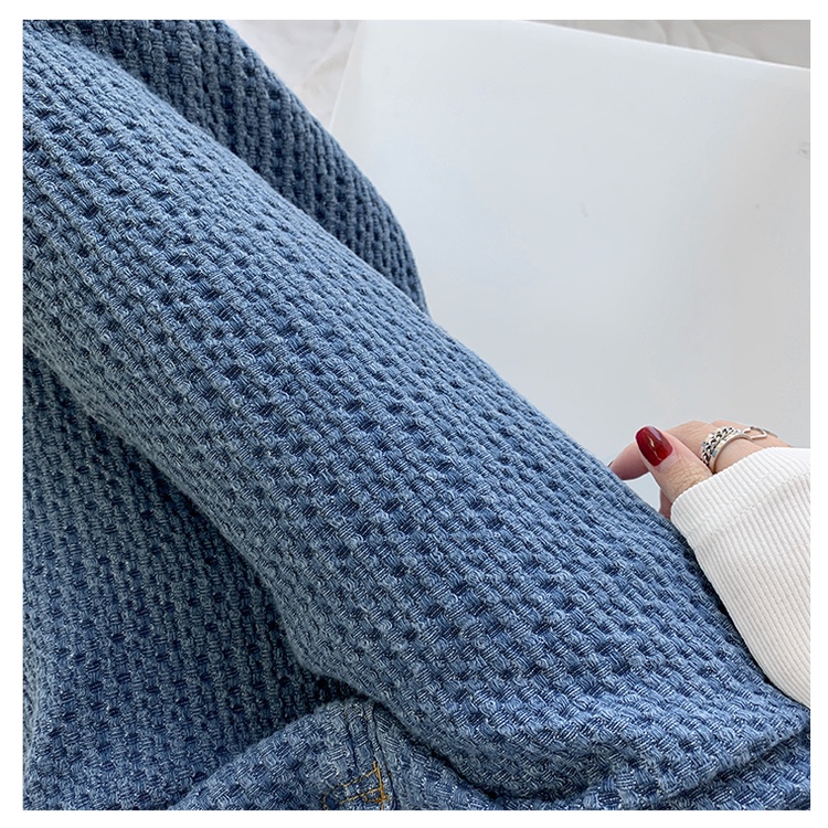 DUNEA Quần Jean Ống Rộng Lưng Cao Phong Cách Sành Điệu Cho Bạn Gái