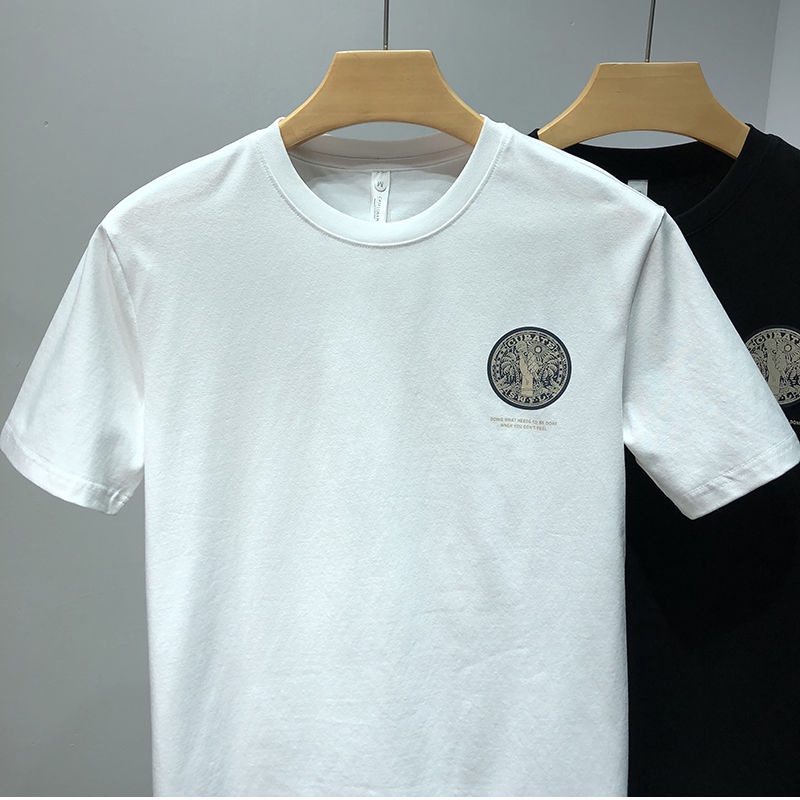 Áo Thun Tay Ngắn Chất Liệu 100% Cotton Thoáng Khí Thấm Hút Mồ Hôi Phong Cách Hàn Quốc Cho Nam