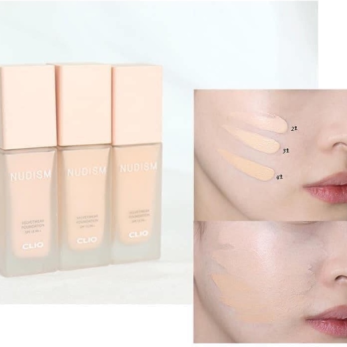 KEM NỀN CLIO NUDISM VELVETWEAR FOUNDATION 35G cực phê.giá 290k