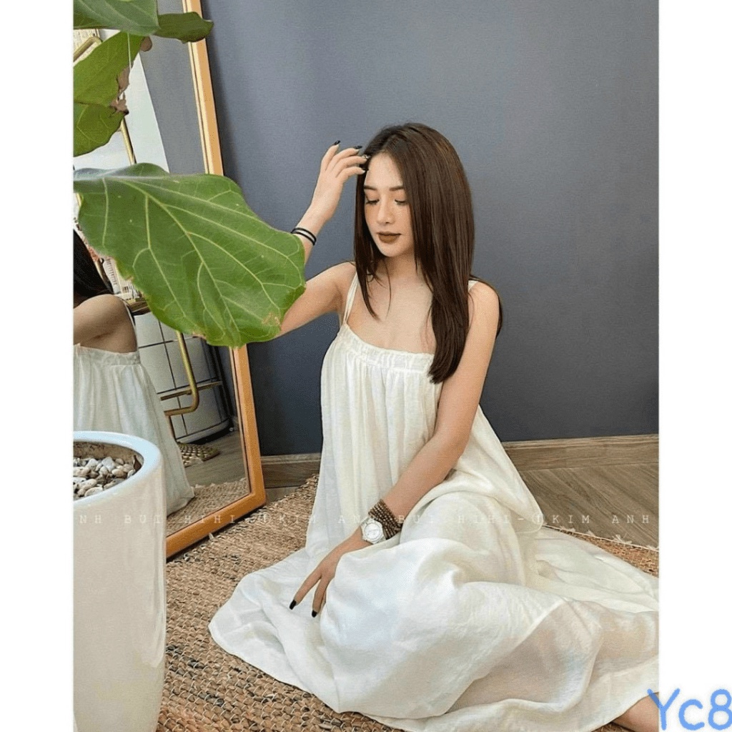 (FREE SHIP) ĐẦM SUÔNG VẢI THÔ NẾN 2 DÂY BẦU BÍ BON CHEN CHANH SẢ CỰC HOT6 PU VALENTINNA