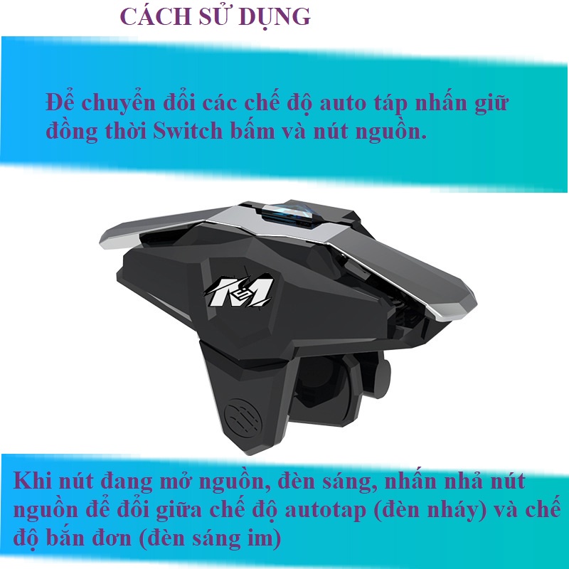 Nút bắn JS66 Tặng 4 bao tay chơi ff, nút bấm Auto Tap 52 nhịp trên giây chơi Pubg, Free Fire không dùng phần mềm thứ 3