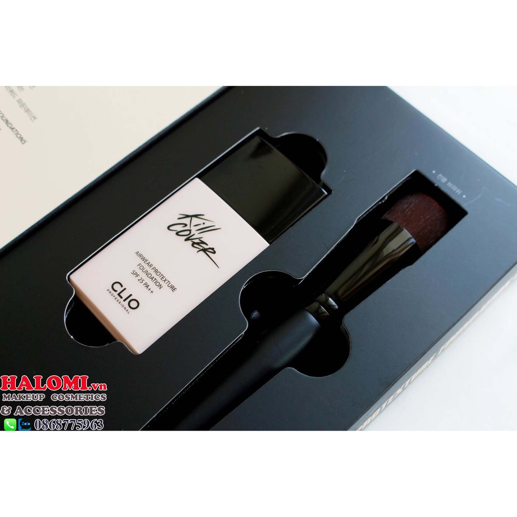 Set kem Nền Clio Kill Cover Airwear Protexture Foundation SPF25 PA++ (35ml) Kèm 1 Cọ tán Cao Cấp Chính Hãng | BigBuy360 - bigbuy360.vn
