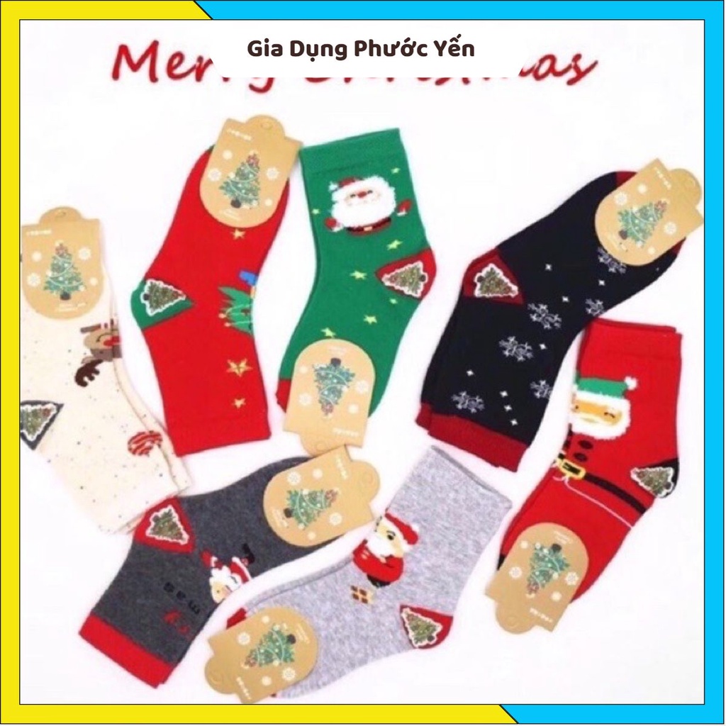 Combo 10 tất noel, vớ noel cổ cao cho bé