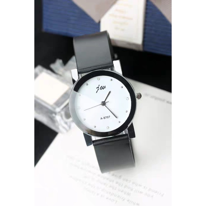 Đồng hồ nam nữ JW dây cao su mặt tròn 2 màu thời trang BNS41